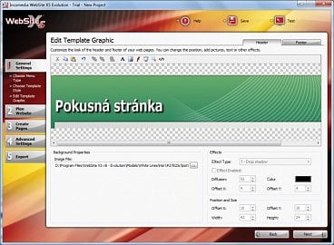 <p>Základní nastavení budoucích stránek, zde konkrétně editace záhlaví</p>