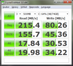 Intel X25 - zaplevelený systém (IDE)