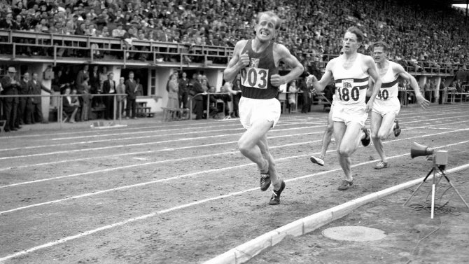 Emil Zátopek na olympiádě v Helsinkách