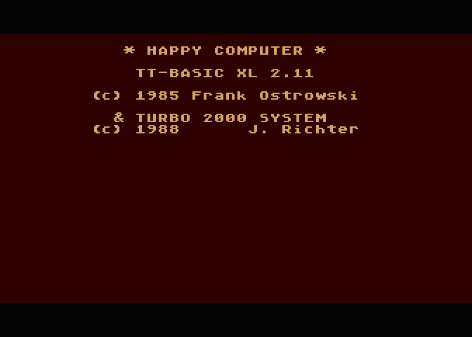 Inicializace interpretru Turbo BASICu XL 2.11 doplněná o ovladač Turbo 2000.