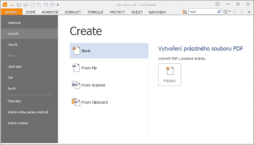 Foxit Reader dokáže PDF soubory také vytvářet