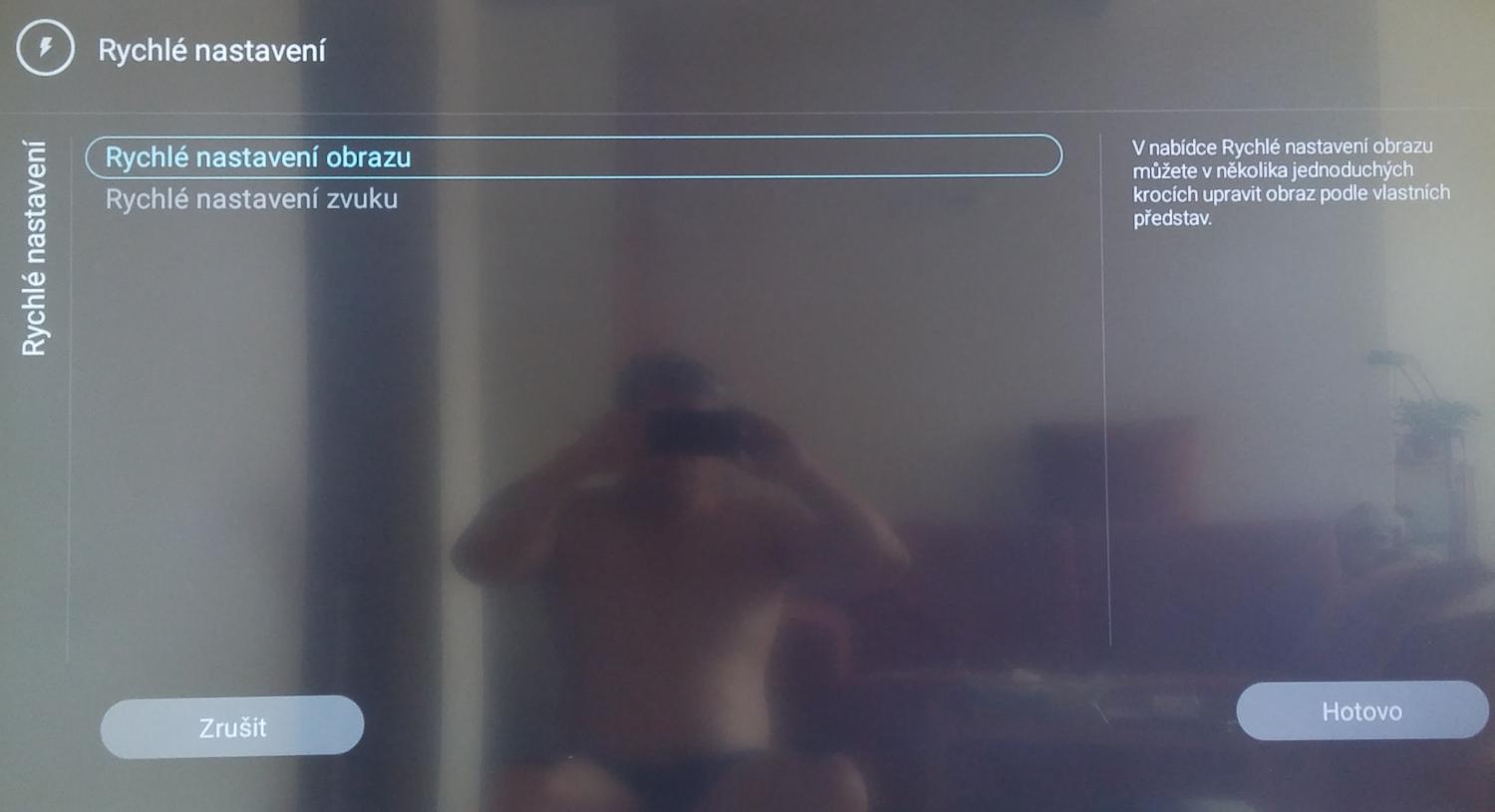 Rychlé nastavení je určeno pro zvuk a obraz. To druhé vidíte na dalších snímcích.