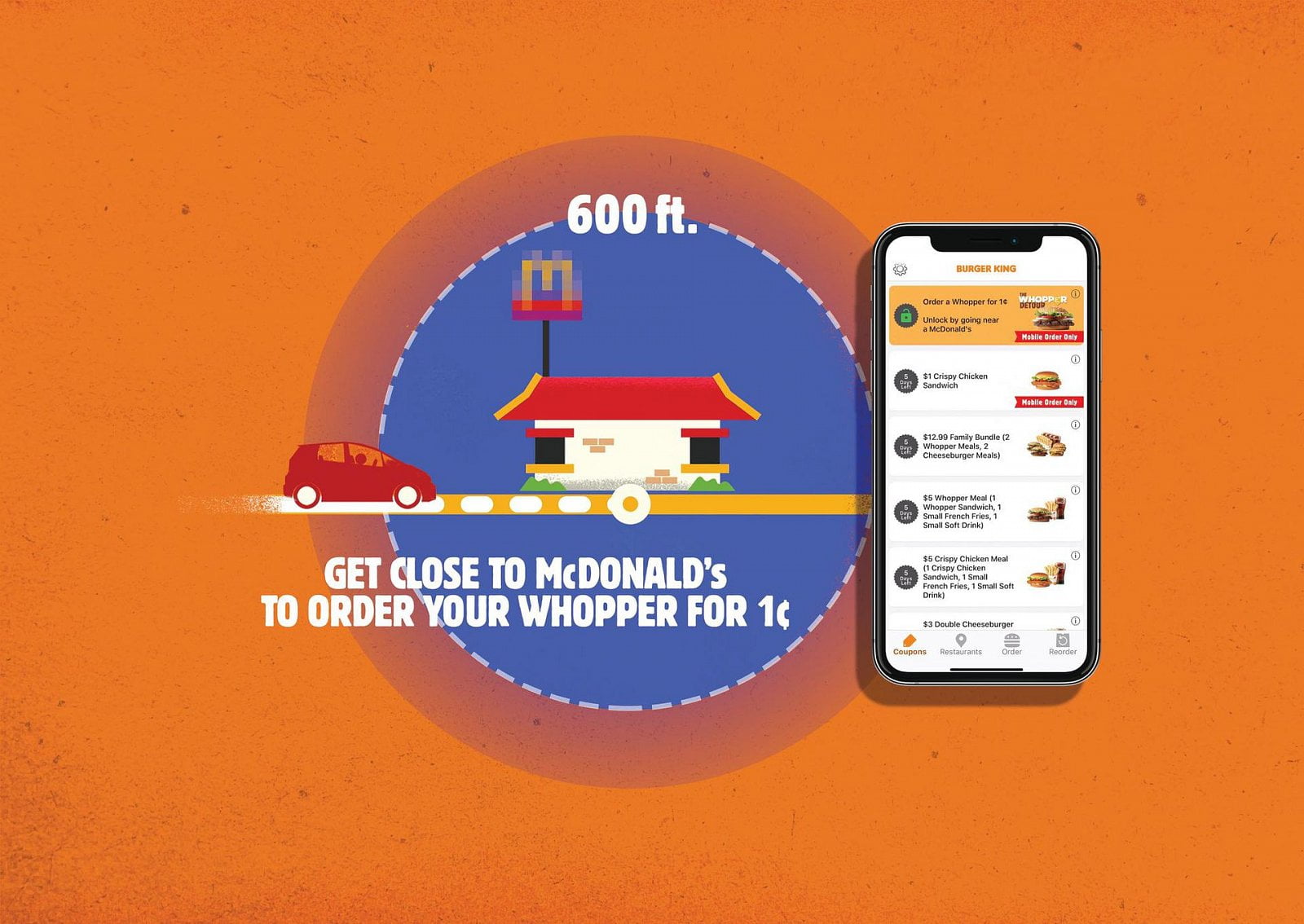 Kampaň The Whopper Detour Burger Kingu