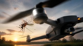 Dron seká komára