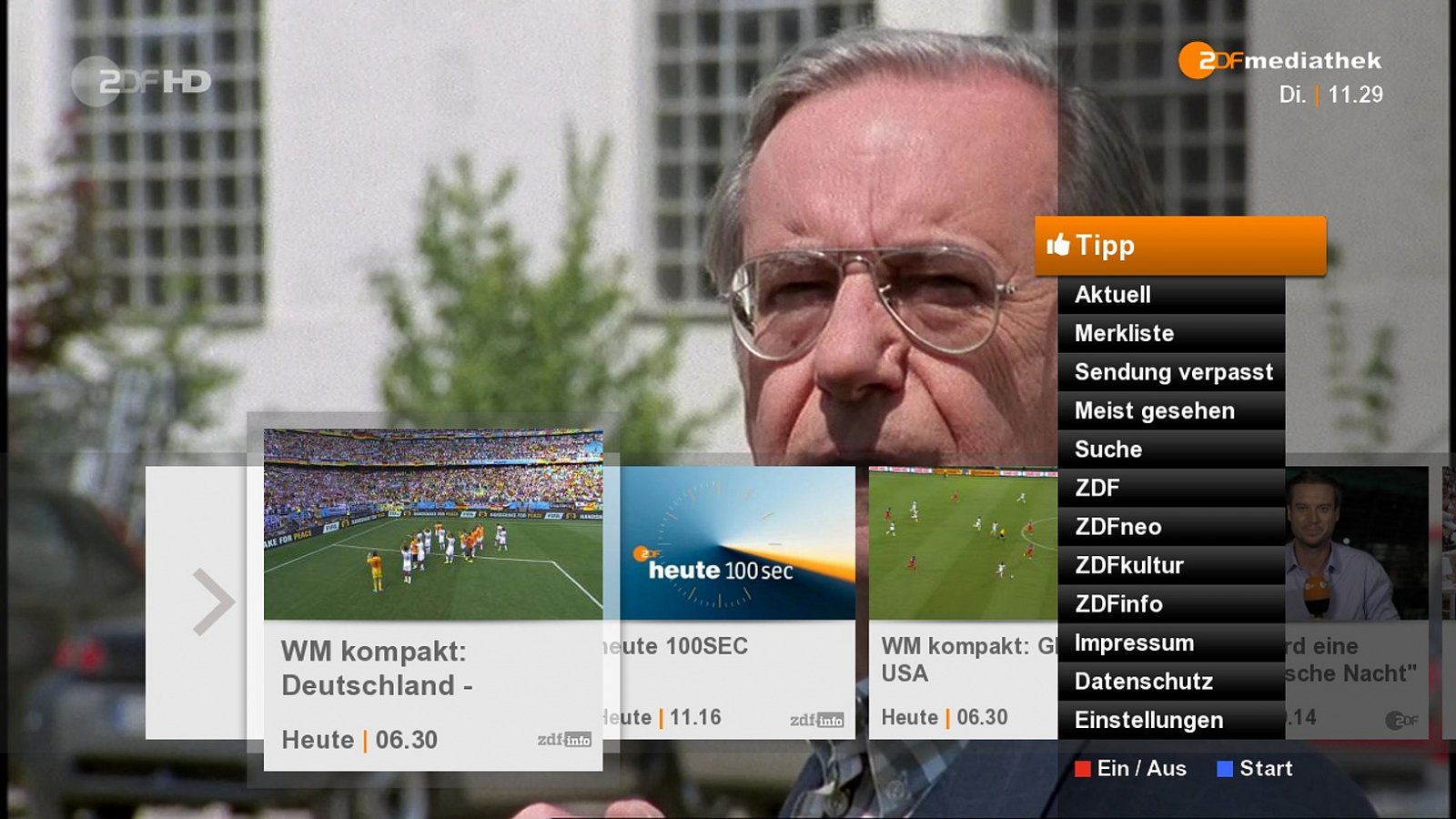 Hybridní vysílání německé veřejnoprávní televize ZDF