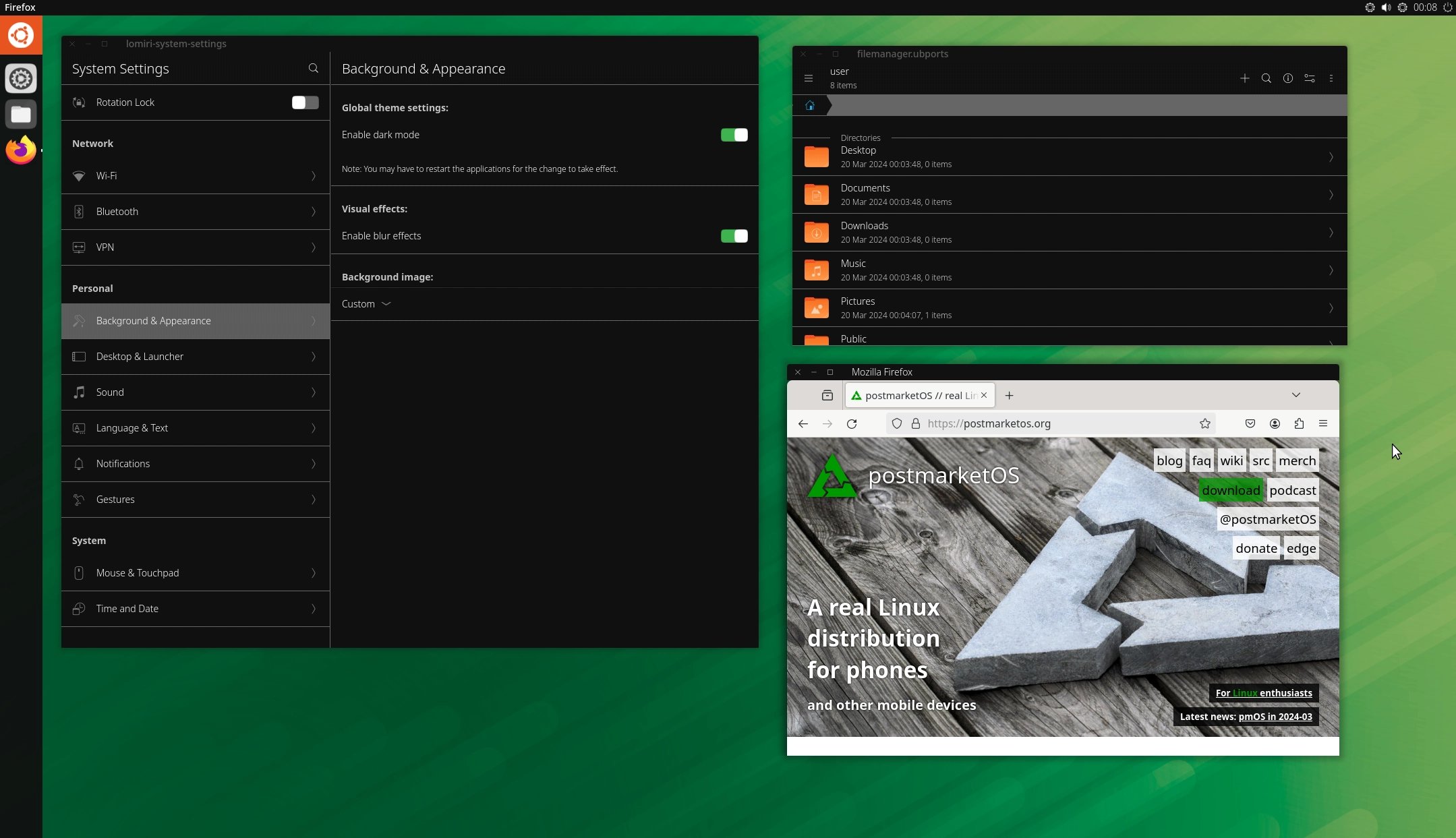 Lomiri na postmarketOS