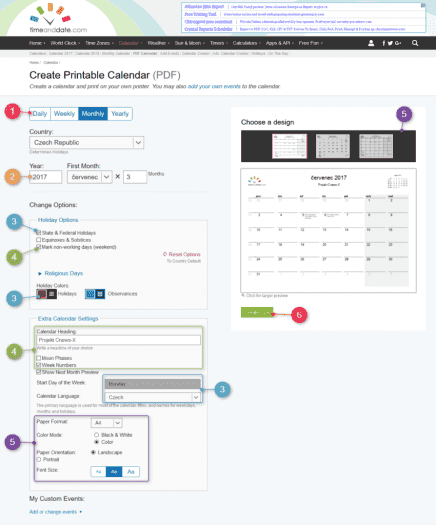 Vytvořte si kalendář dle vlastních preferencí