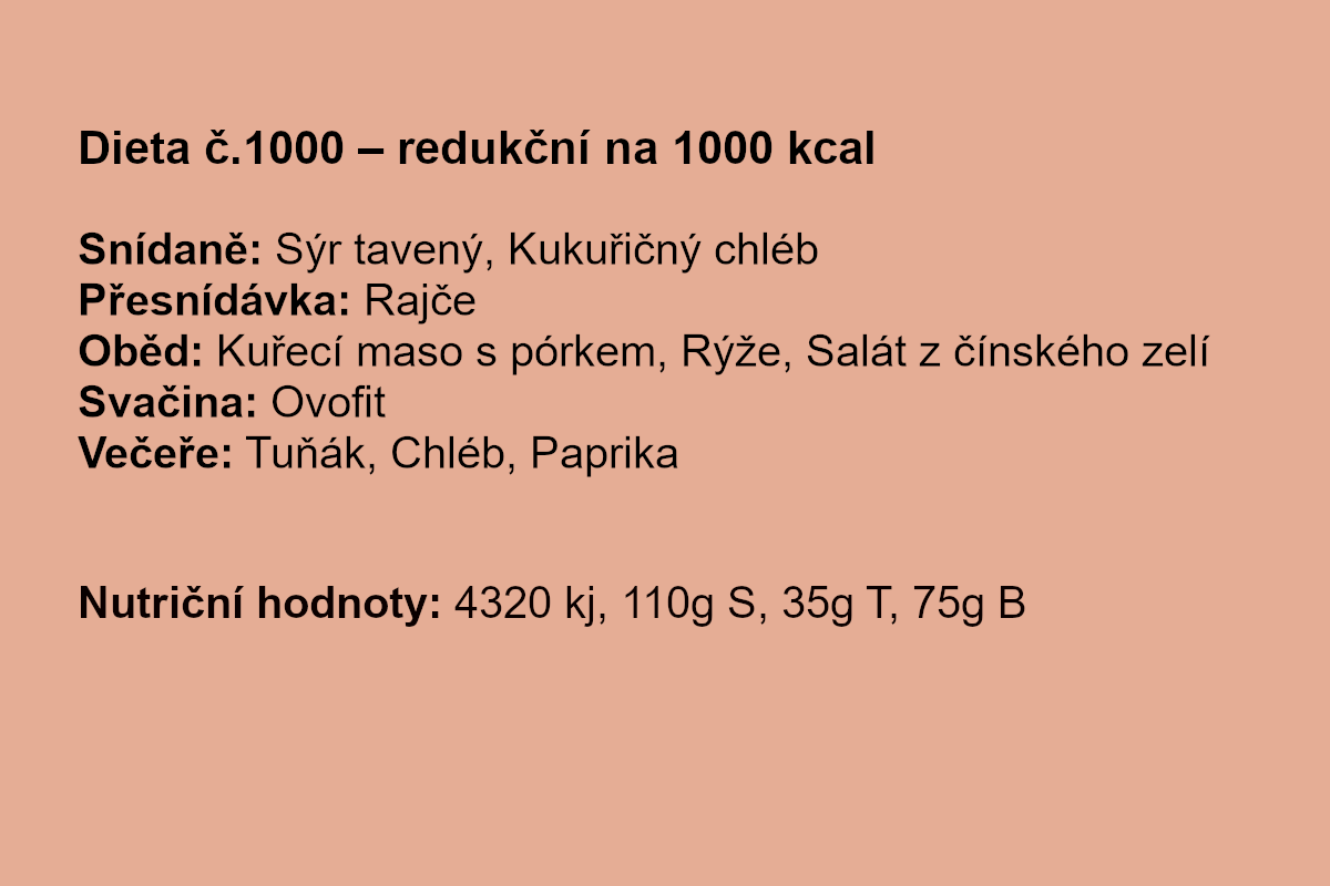 Ukázky nemocničních jídelníčků