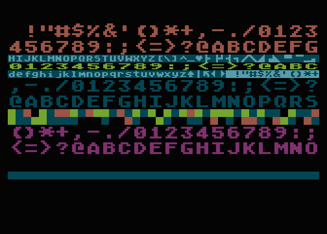 Mix různých textových a grafických režimů.