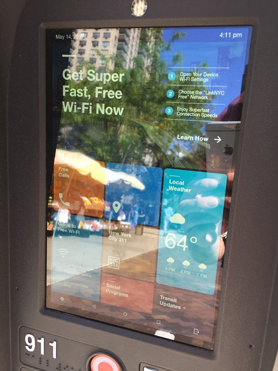 LinkNYC, rychlá Wi-Fi zdarma místo telefonních budek
