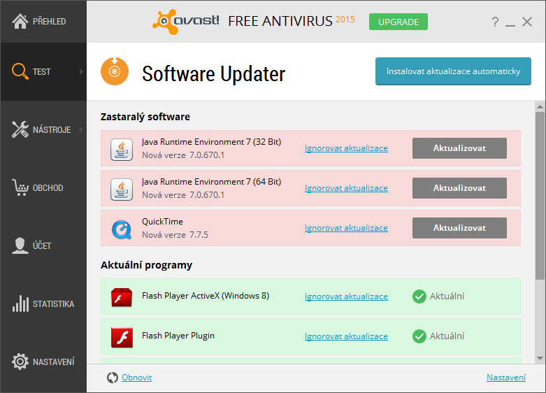 <p>Avast Free Antivirus vám pomůže najít i zastaralé programy</p>