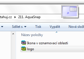 Ikona v rohu pro zobrazení akce, která bude následovat