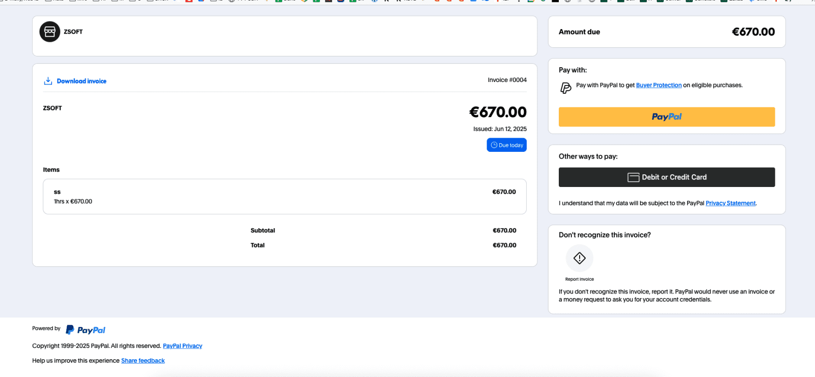 Podvodník inzeruje na bazos.cz licence na známý software za cenu 650-980 Kč. Samotná platba přes PayPal je na stejnou částku, ale  v eurech. Platba míří do Bulharska na bulharský platební účet. (12. 06. 2025)