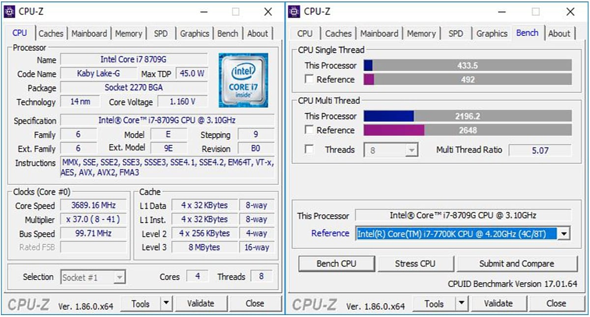 Benchmarky – Kaby G7