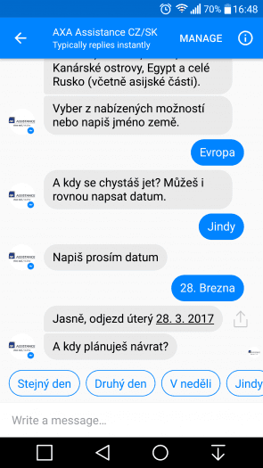 Můžete napsat odpověď, nebo vybrat jednu z připravených možností, pokud splňuje vaše požadavky