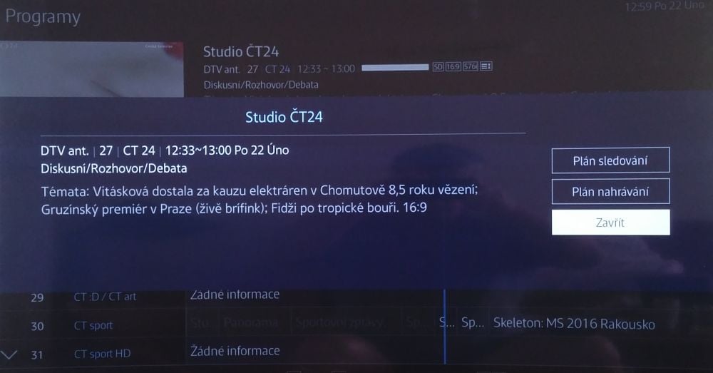 Samsung UE55JU7590T, EPG