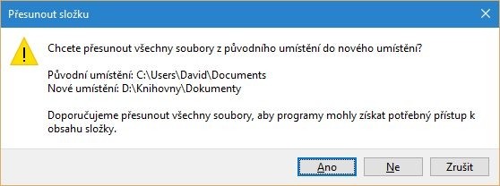 Nové umístění knihoven ve Windows