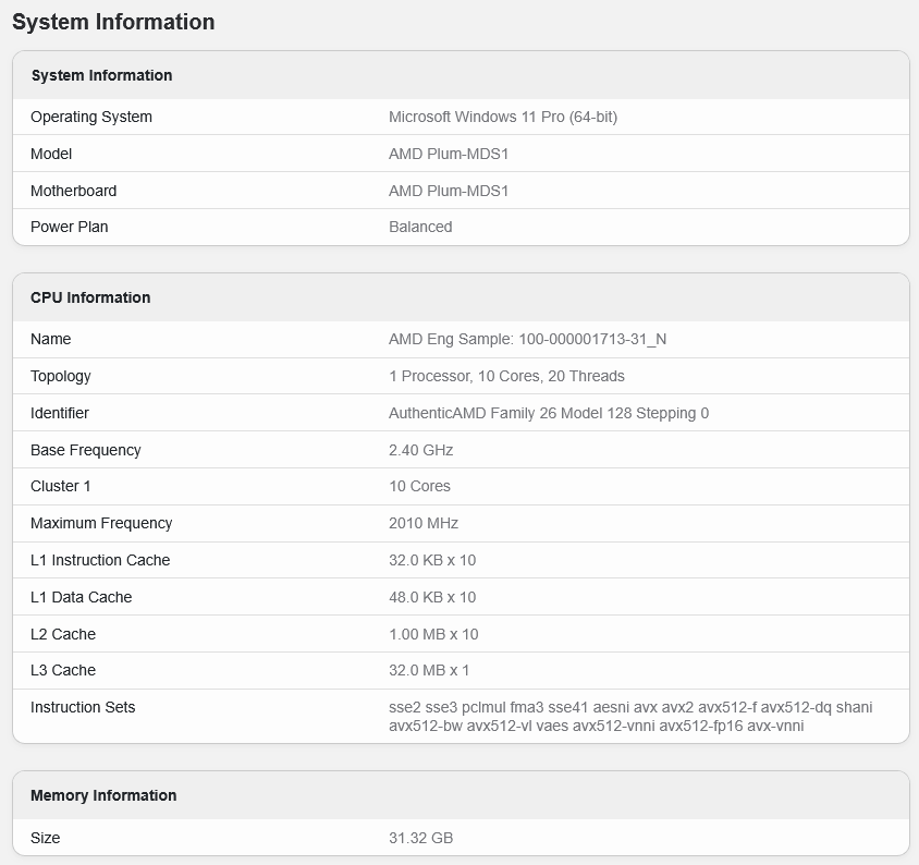 Vzorek mobilního Ryzenu s architekturou Zen 6 v testovací desce AMD Plum-MDS1