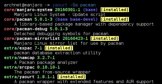 Manjaro: rozdílné verze balíčků