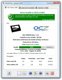 SSDlife zobrazí základní informace o stavu vašich SSD jednotek