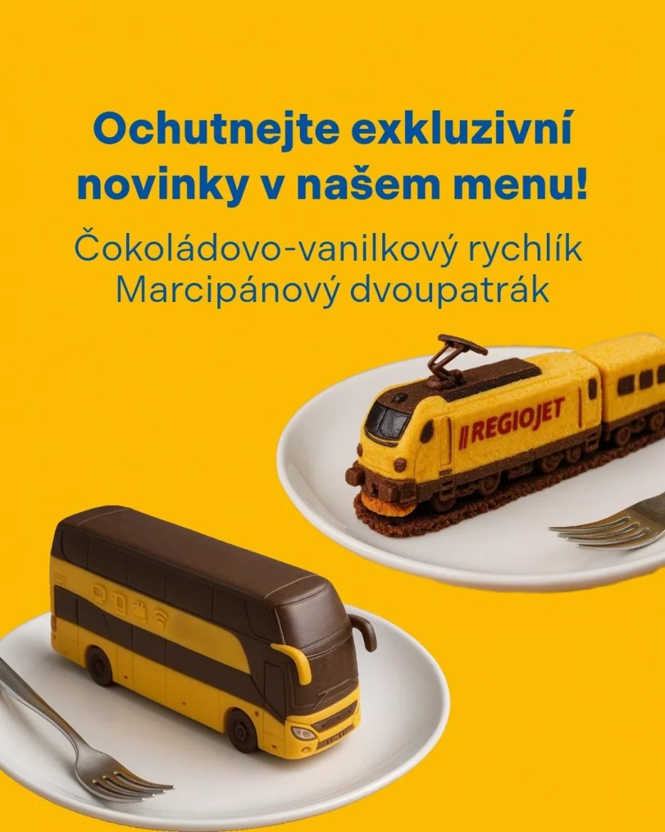 Novinky v menu ve vlacích Regiojetu - Apríl od Regiojetu