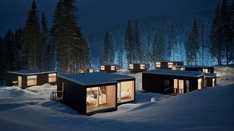 Náhledový obrázek - Designový úkryt v hlubokém lese. Studio Ark-shelter postavilo v Nízkých Tatrách modulové apartmány na kuřích nožkách