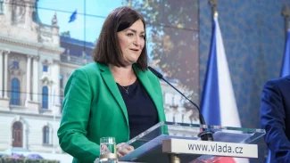 Helena Langšádlová na tiskové konferenci po jednání vlády.
