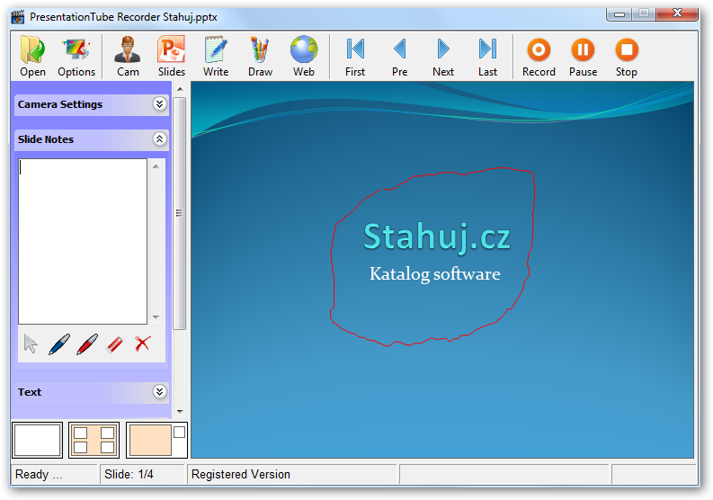 Nástroj Slide Notes.