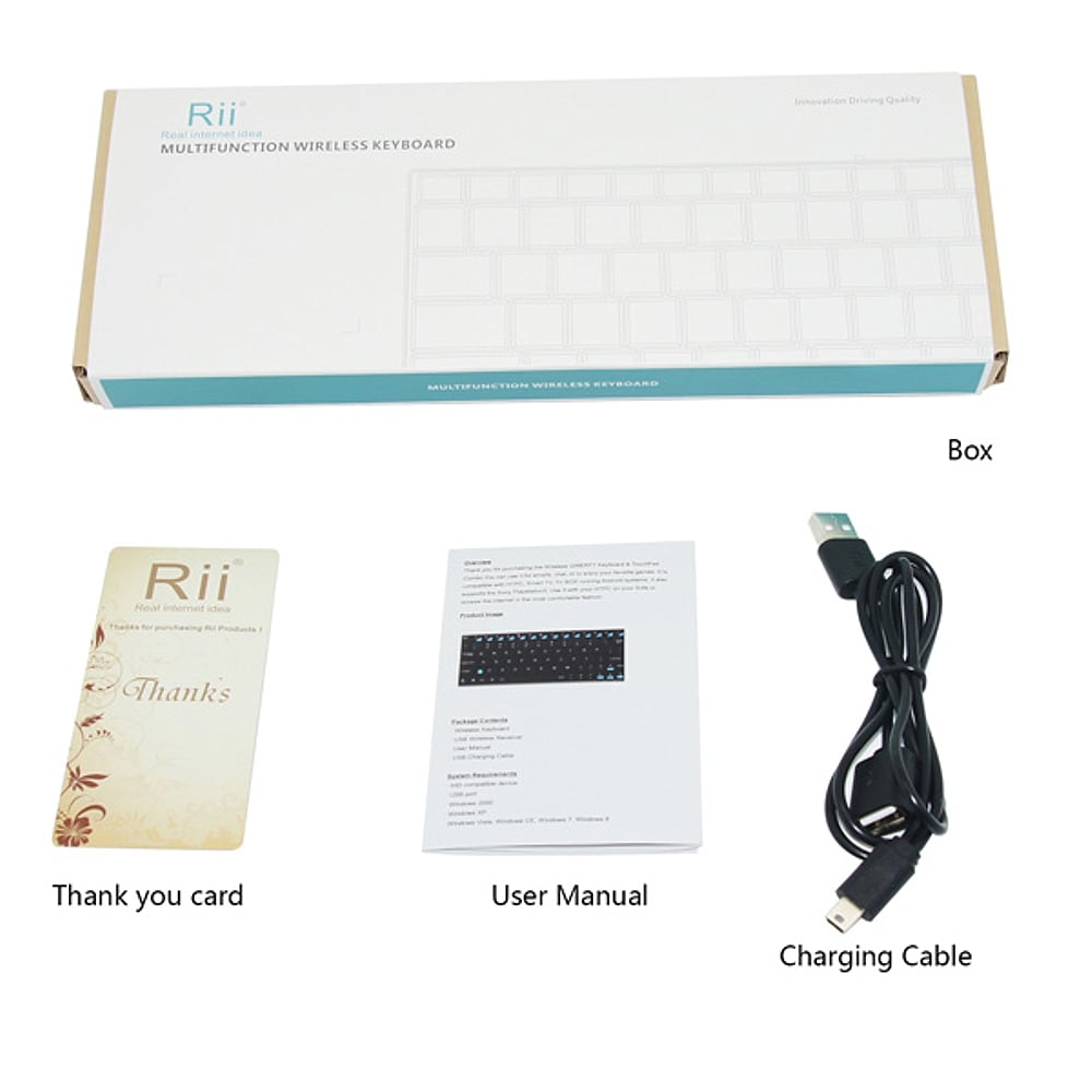 Bezdrátová klávesnice Rii i9 BT Ultra Slim
