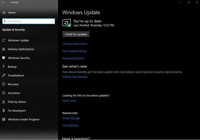 Aktualizace systému pomocí Windows Update