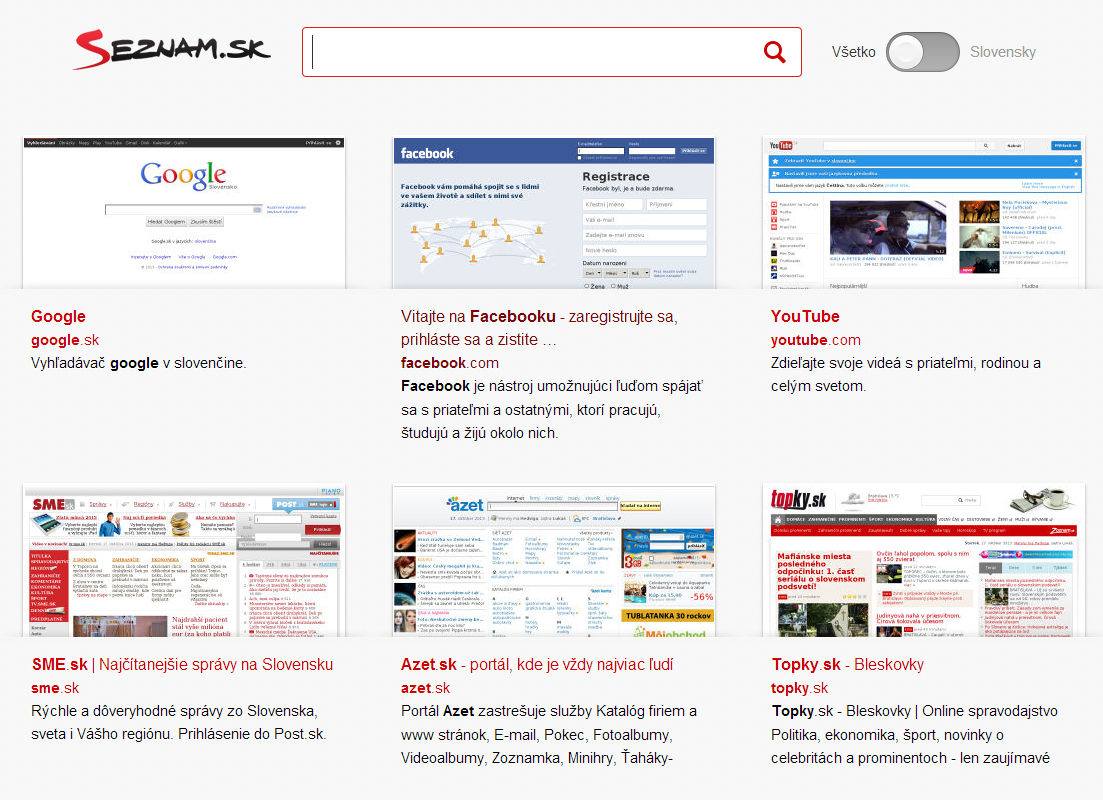 Na desktopu se s novým layoutem zatím setkají jen uživatelů, kteří dostanou pozvánku k testování. Seznam ale novou podobu nasadil také na slovenský web Seznam.sk.