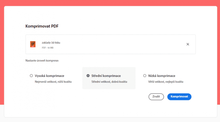 Zmenšení PDF souboru online