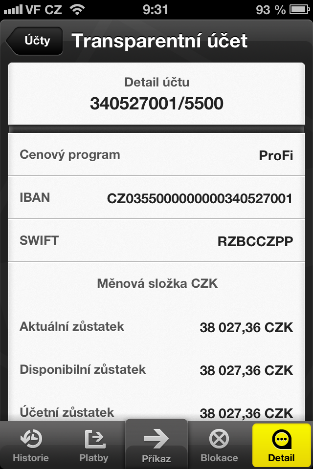 Mobilní eKonto