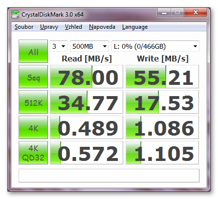 ADATA NH01 500 GB - Crystal Disk Mark