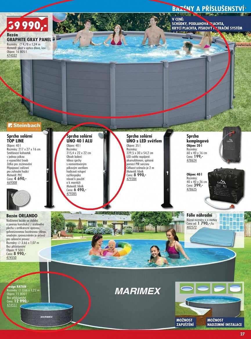 Letáky Uni Hobby 2021 a 2022 bazény a příslušenství