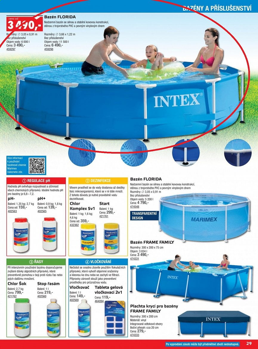 Letáky Uni Hobby 2021 a 2022 bazény a příslušenství
