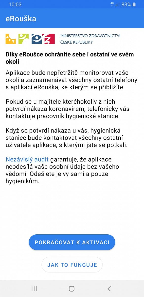 Aplikace eRouška přes Bluetooth sleduje kontakty s nakaženými