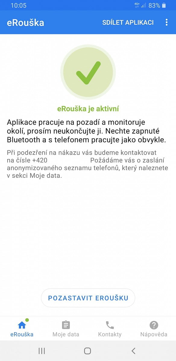 Aplikace eRouška přes Bluetooth sleduje kontakty s nakaženými
