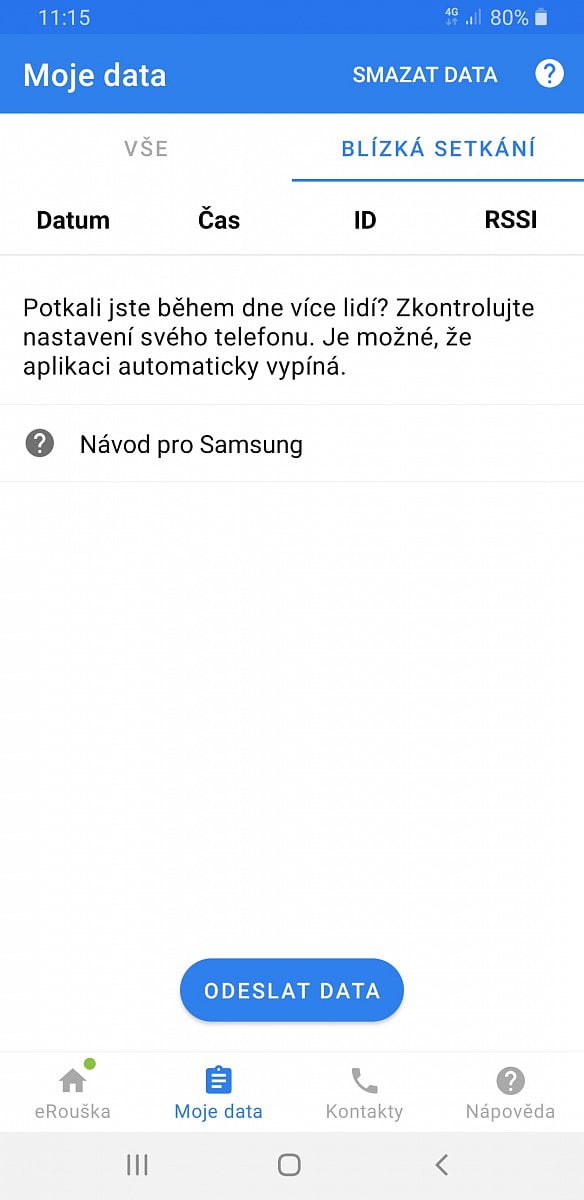 Aplikace eRouška přes Bluetooth sleduje kontakty s nakaženými