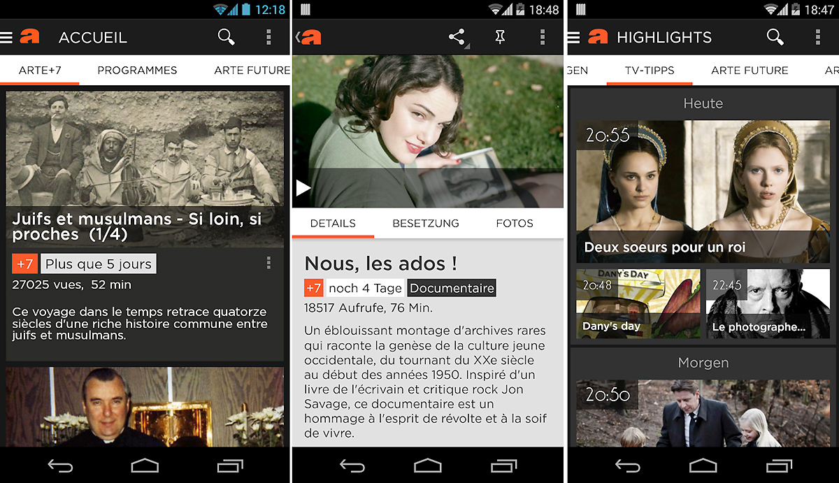 Ukázka z aplikace Arte pro operační systém Android