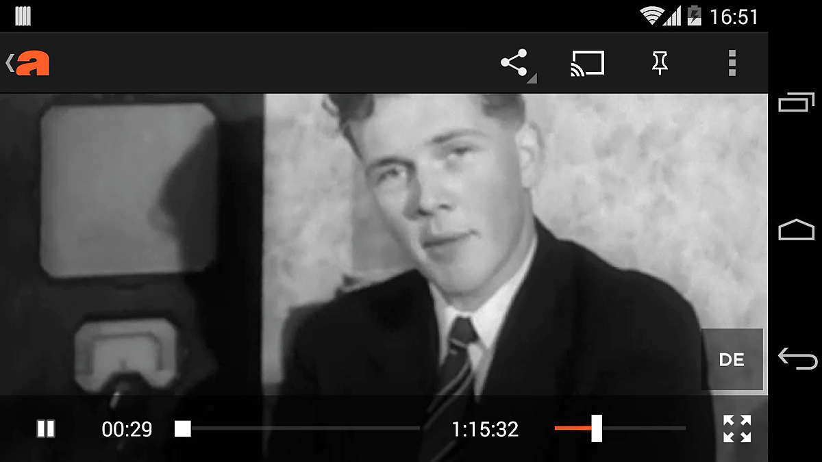 Ukázka z aplikace Arte pro operační systém Android