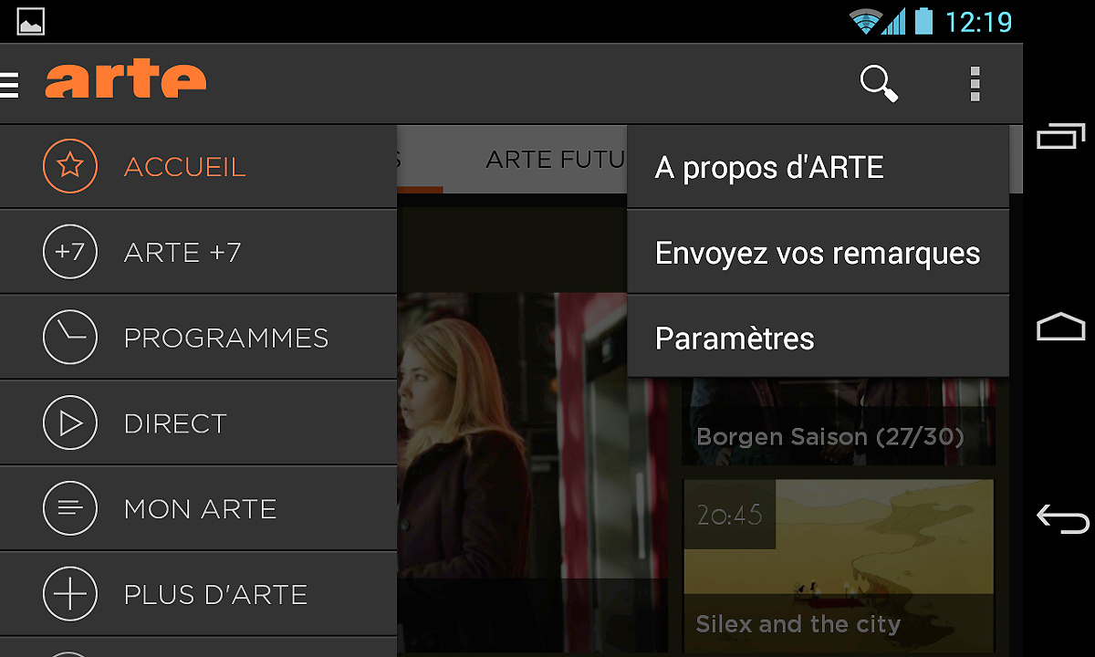 Ukázka z aplikace Arte pro operační systém Android