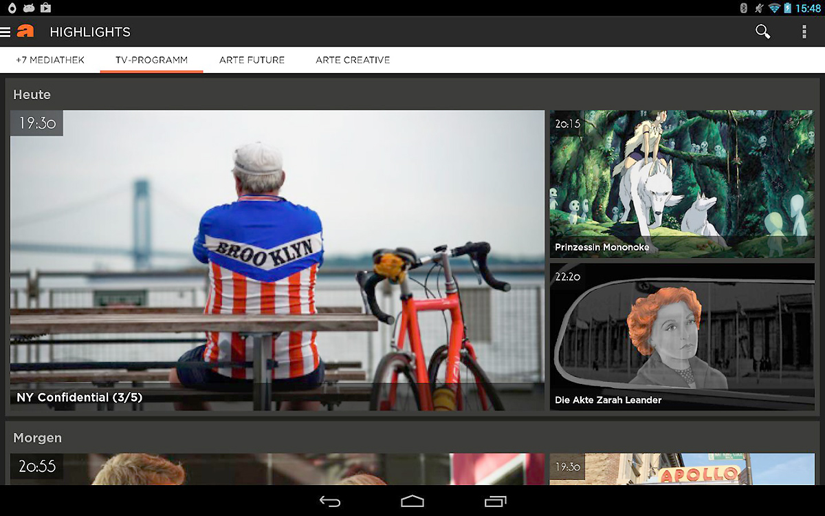 Ukázka z aplikace Arte pro operační systém Android