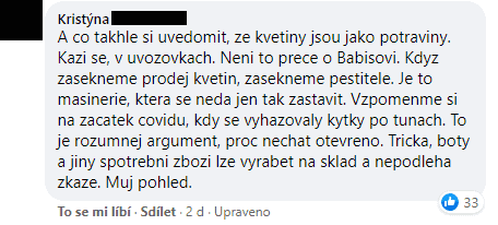 Otevřená květinářství se řeší na sociálních sítích