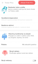 Nastavit si také můžete uživatele, které chcete vidět, případně se propojit s lidmi na jiném kontinentu. Nebo si zakázat zobrazení reklam.