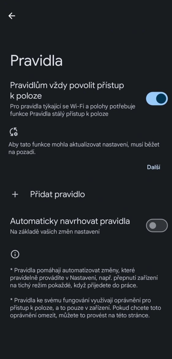 Nastavení pravidel pro lehkou automatizaci