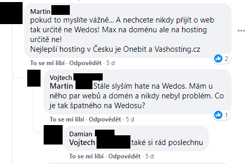 Podnikatelé navzájem sdílejí své zkušenosti s webovými hostingy