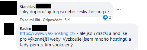 Podnikatelé navzájem sdílejí své zkušenosti s webovými hostingy
