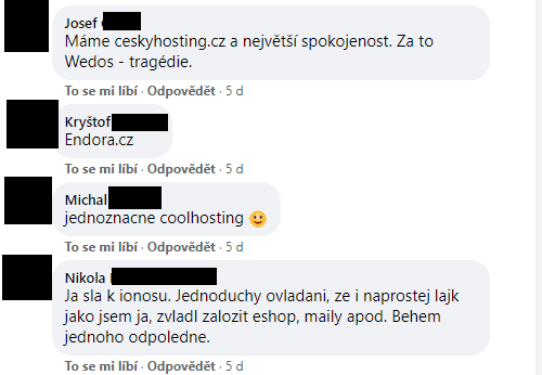 Podnikatelé navzájem sdílejí své zkušenosti s webovými hostingy
