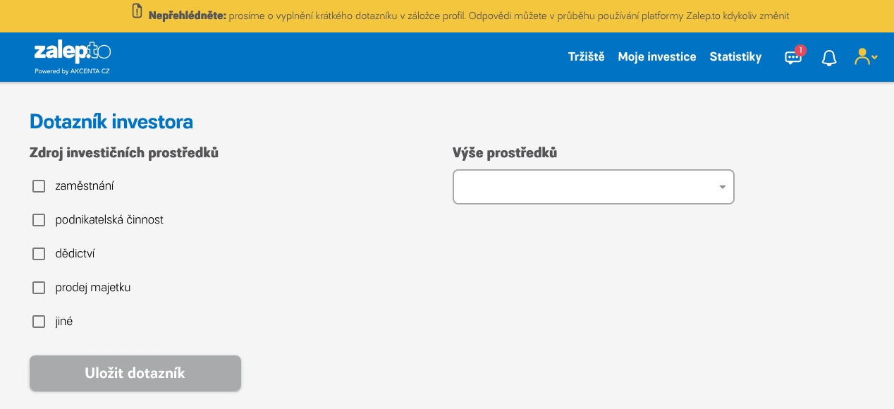 Registrace do portálu Zalep.to, investování přes faktury. (01/2021)
